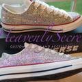 Converse Shoes | Custom Blinged Low Top Classic White Converse | Color: Silver/White | Size: Various
