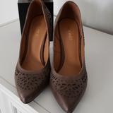 Nine West Shoes | Brown Lace Design Leather Pumps | Color: Brown | Size: 8.5