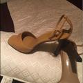 Gucci Shoes | Gucci Sandals Shoes 4” Heels | Color: Tan | Size: 7.5