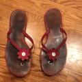 Coach Shoes | Coach Leather “Flip Flop “ Style Sandals | Color: Red/White | Size: 8