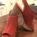 Michael Kors Shoes | Micheal Kors Suede Platform Heels. Size 7 1/2 | Color: Brown/Orange | Size: 7.5