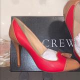 J. Crew Shoes | J.Crew Red Leather Mona Tassel Heels | Color: Red/Tan | Size: 8