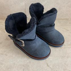 Zara Shoes | Leather Winter Boots | Color: Blue | Size: 4.5bb