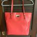 Nine West Bags | Nine West Orangish Red All Leather Shoulder Bag | Color: Red | Size: 13h X 17w