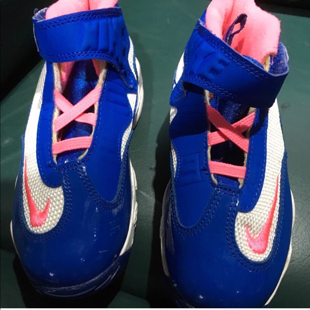 Nike Shoes | Gently Worn Girls Nike High Tops | Color: Blue/Pink | Size: Toddler Girl Size 9/ Toddler Boy 8