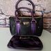 Victoria's Secret Bags | Barrel Bag W/Clutch Cosmetic Bag | Color: Black/Purple | Size: 10"X9"X2"