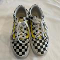 Vans Shoes | Custom Made Old School Checkered Vans | Color: Black/Yellow | Size: 6