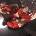 Jessica Simpson Shoes | Jessica Simpson Wedges | Color: Orange/Red | Size: 7.5