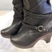 Michael Kors Shoes | Michael Kors Knee High Leather Black Pull On Boots Wedges Size 10.5 | Color: Black | Size: 10.5