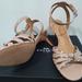 Coach Shoes | Coach Meg Ankle Strap Sandals Size 8.5 Calf/ Land Snake Beechwood Q8935 | Color: Cream | Size: 8.5