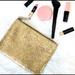 Kate Spade Bags | Kate Spade Gia Gold Glitter Pouch Cosmetic Bag | Color: Gold | Size: 10”W 7 3/4” H X1”D