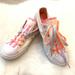 Converse Shoes | Converse All Stars Off White Shimmery 5.5 Juniors | Color: Red/White | Size: 5.5g