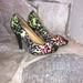 Nine West Shoes | Nine West Peep Toe Heels - Colorful Cheetah | Color: Orange/Red | Size: 5.5