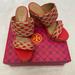 Tory Burch Shoes | Host Pic-Tory Burch Orange Lola Sandals 10.5b | Color: Cream/Orange | Size: 10.5