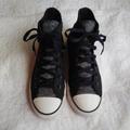 Converse Shoes | Converse High Top Black Glitter Tongue | Color: Black/Silver | Size: 6