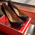 Coach Shoes | Coach Selma Horn Suede Heels | Color: Black | Size: 7.5
