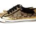 Coach Shoes | Coach New York Felix Sneaker Gold Trim Us 8.5b | Color: Brown/Gold/Red | Size: 8.5b