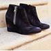 Free People Shoes | Free Peopl Distressed Orlanda Zip Wedge Heels! | Color: Black | Size: 7