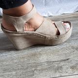 Free People Shoes | Free People Wedge Sandals | Color: Tan | Size: 8