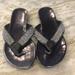 Nine West Shoes | 3 For $15 Nine West Black Embellished Flip Flops. Size 8 | Color: Black | Size: 8