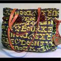 Dooney & Bourke Bags | Dooney & Bourke Denim Victoria Large Tote | Color: Pink/Yellow | Size: Os