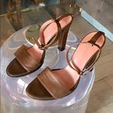 Gucci Shoes | Leather Ankle Strap Heels By Gucci, Sz 8 1/2b | Color: Brown | Size: 8.5