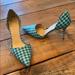 J. Crew Shoes | Jcrew Green/Blue Gingham D’orsay Heels | Color: Blue/Green | Size: 7.5