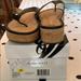 Nine West Shoes | Nine West Cork Heal Sandals In Black | Color: Black/Tan | Size: 9