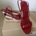 Burberry Shoes | Burberry Wedge Sandals | Color: Red/Tan | Size: 8