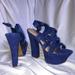 Jessica Simpson Shoes | Blue Suede Heels; Jessica Simpson | Color: Blue | Size: 8