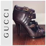 Gucci Shoes | Gucci Cocoa 206772 Gladiator Heels / Pumps 6.5 | Color: Brown | Size: 6.5