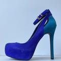 Jessica Simpson Shoes | Jessica Simpson ‘Ravenna’ Suede Platform Heels 8.5 | Color: Blue/Green | Size: 8.5