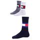 Tommy Hilfiger Herren Tommy Hilfiger Vlag Men's (3 Pack) Socks, White / Navy Grey, 43-46 EU