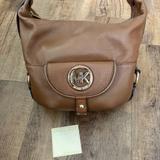 Michael Kors Bags | Michael Kors Fulton Large Leather Hobo Bucket Bag | Color: Brown/Tan | Size: Os