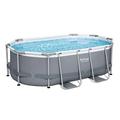 Bestway Power Steel Frame Pool-Set mit Filterpumpe 305 x 200 x 84 cm, grau, oval