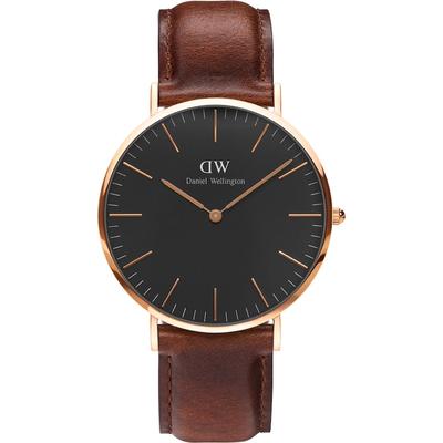 Daniel Wellington - Classic Schwarz St Mawes Herrenuhren 1 ct Schwarz Herren