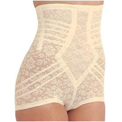 Plus Size Women's Firm High Waist Panty Brief with Removable Garters by Rago in Beige (Size 6X)