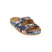 Wide Width Women's The Maxi Slip On Footbed Sandal by Comfortview in Navy Floral (Size 8 1/2 W)