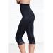 Plus Size Women's No Top Roll High Waist Medium Shaping Capri Pant by Rago in Black (Size 4X)