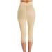 Plus Size Women's No Top Roll High Waist Medium Shaping Capri Pant by Rago in Beige (Size 6X)