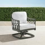 Avery Swivel Lounge Chair with Cushions in Slate Finish - Performance Rumor Snow - Frontgate