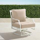 Grayson Swivel Lounge Chair with Cushions in White Finish - Rain Resort Stripe Indigo, Standard - Frontgate