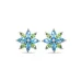 Belk & Co 1.84 Ct. T.w Blue Topaz And Peridot Flower Stud Earring In Sterling Silver