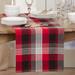 Gracie Oaks Haruna Plaid 100% Cotton Table Runner Cotton in Black/Gray/Red | 16 D in | Wayfair 8B02A6697F3E4BA887E010F721B22134