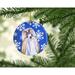 The Holiday Aisle® Japanese Chin Winter Snowflakes Holiday Christmas Hanging Figurine Ornament /Porcelain in Blue/White | Wayfair