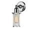 Williston Forge Carmorn Quincy Hall 1 - Light Dimmable Armed Sconce Glass/Metal in Gray | 11.25 H x 4.5 W x 6 D in | Wayfair 900-1W-PC-CE219-PC