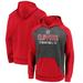 "Men's Fanatics Branded Heathered Charcoal/Red LA Clippers Game Day Ready Raglan Pullover Hoodie"