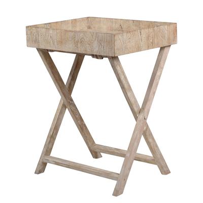 MiaMöbel Tablett Suri mit Ständer Massivholz Mango Landhaus Indien Indisch Image
