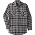 Men's Big & Tall Plaid Flannel Shirt by KingSize in Black Plaid (Size L)