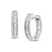 Diamaison 1/4 Ct. T.w. Baguette Diamond Vintage-Style Hoop Earrings In 10K White Gold